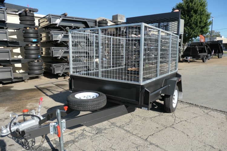7x5 Single Axle Gardening Trailer with Cage and Drop Ramp 1000 KG ATM 1