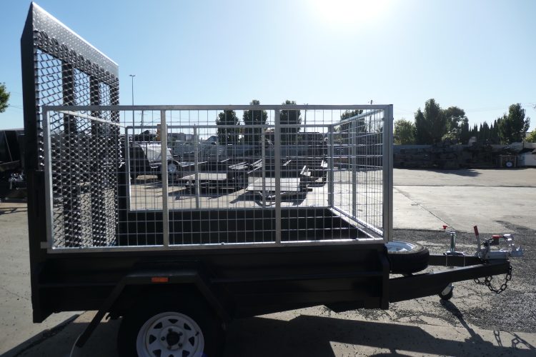 7x5 Single Axle Gardening Trailer with Cage and Drop Ramp 1000 KG ATM 7