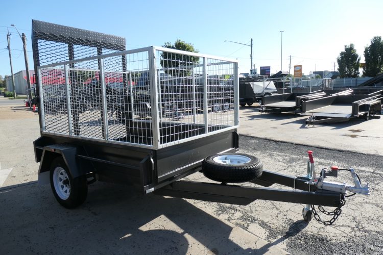 7x5 Single Axle Gardening Trailer with Cage and Drop Ramp 1000 KG ATM 8