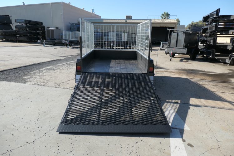 7x5 Single Axle Gardening Trailer with Cage and Drop Ramp 1000 KG ATM 10