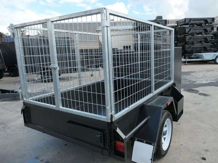 6x4 gardening trailer with cage and mower box 2