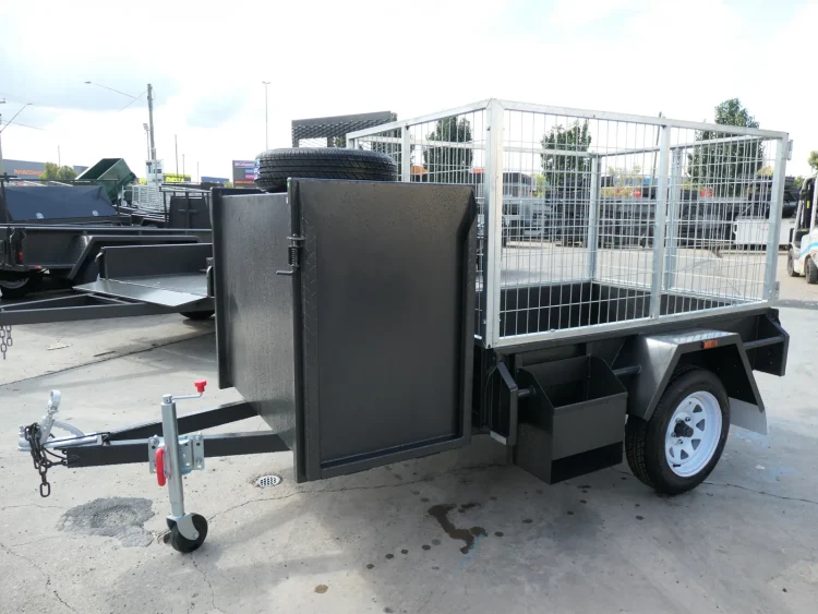 6x4 gardening trailer with cage and mower box 4