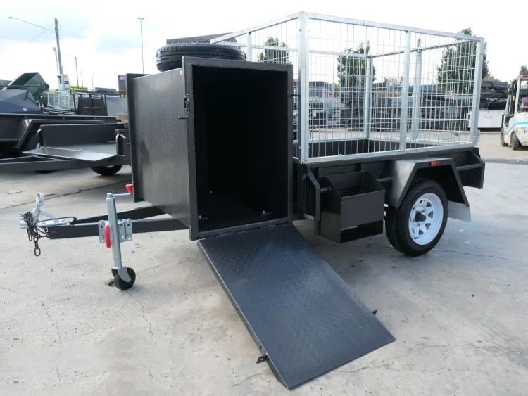 6x4 gardening trailer with cage and mower box