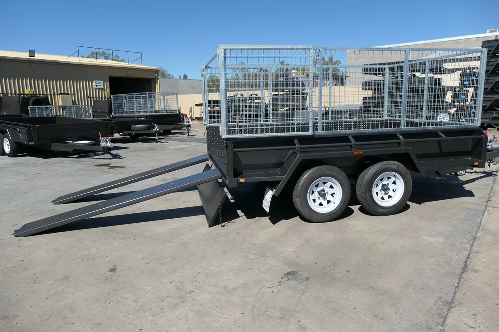 10x5 Heavy Duty Tandem Cage Trailer for Sale with 3 Ft Cage | Slide Under Ramps - Wagga Wagga NSW - Image 2