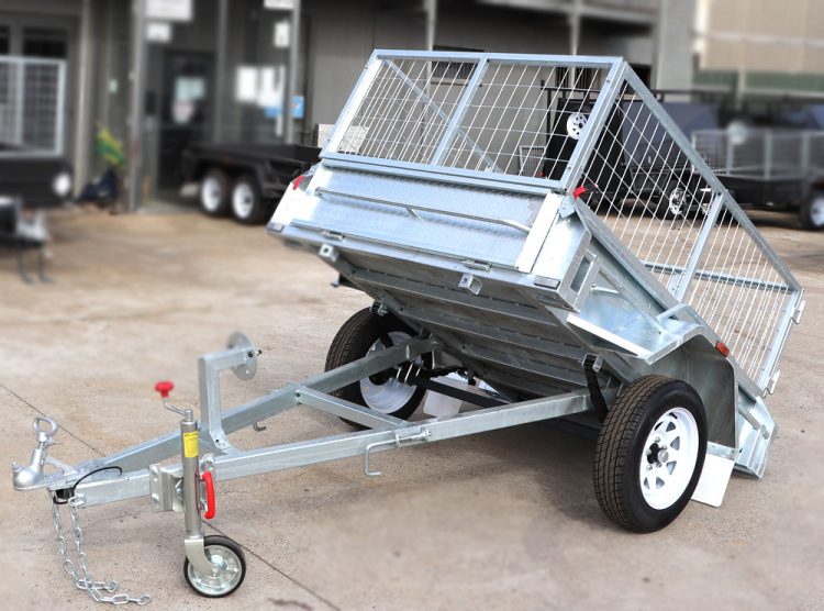 6x4 Galvanised Cage Trailer with Manual Tipper Function