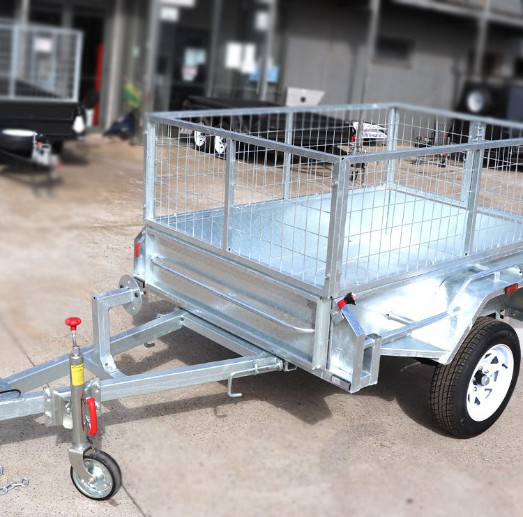 7x5 Galvanised Cage Trailer for Sale with 2ft Galvanised Cage