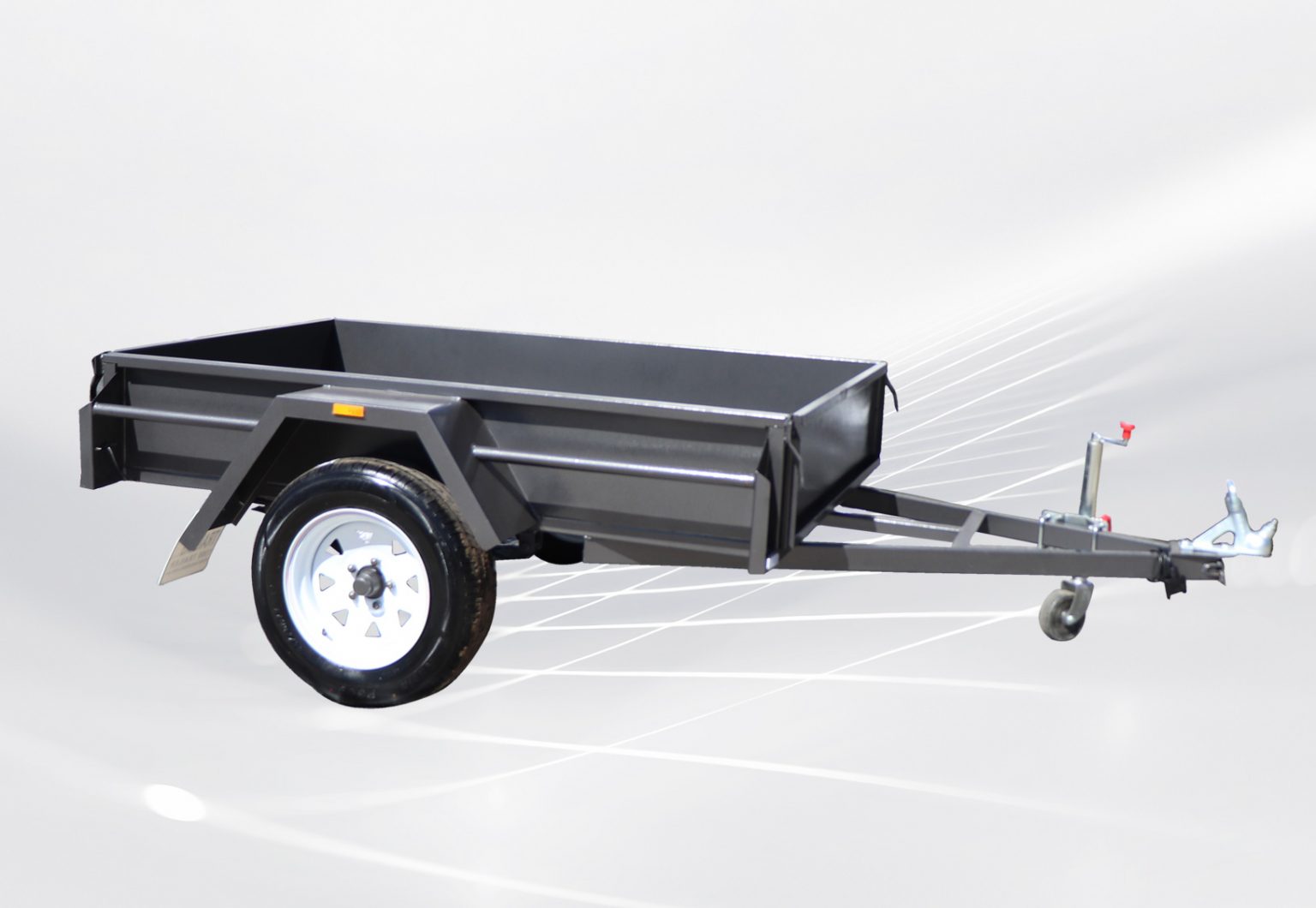 7x4 Domestic Heavy Duty Box Trailer for Sale with Checker Plate Floor