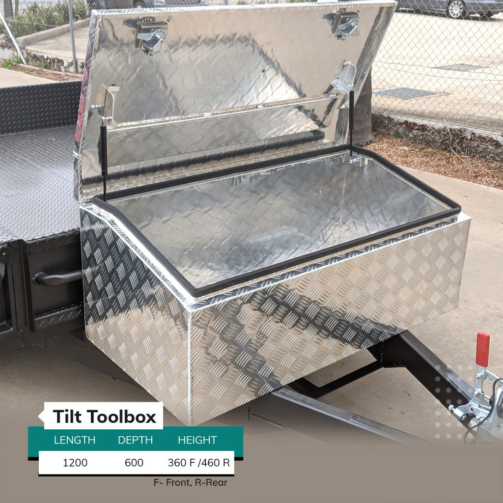 Tilt Box Ute / Trailers Storage Aluminium Toolbox For Sale